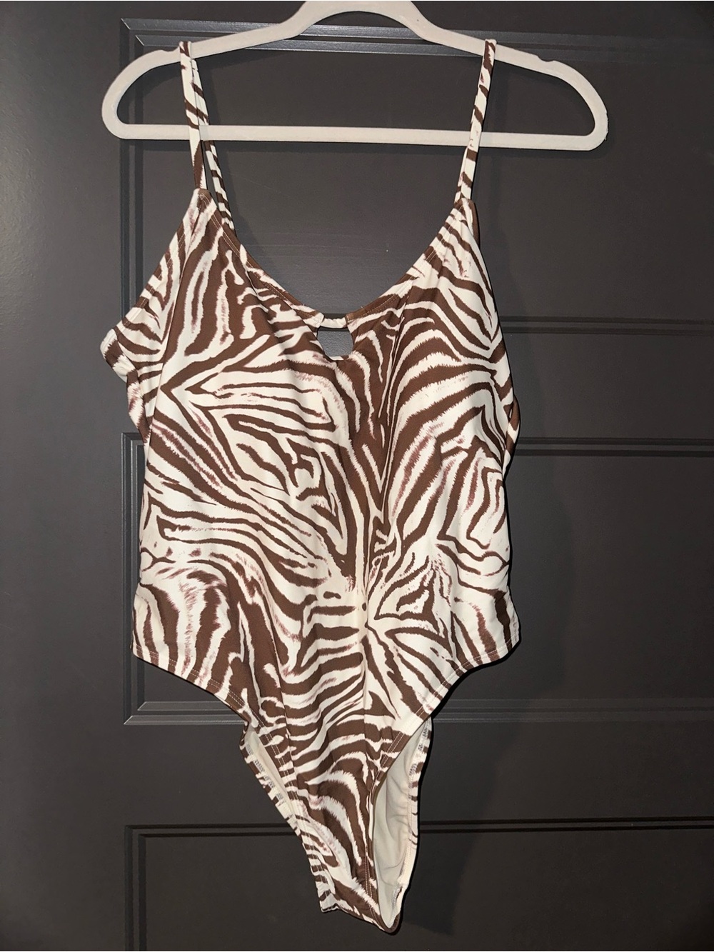 Brown & Cream Animal Print One-Piece Swimsuit